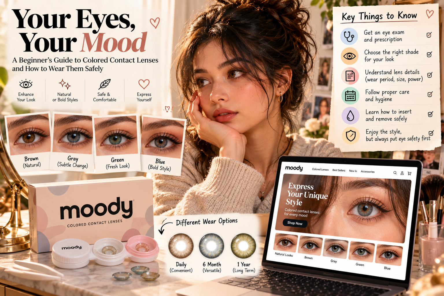 Your Eyes, Your Mood: A Beginner’s Guide to Colored Contact Lenses and How to Wear Them Safely